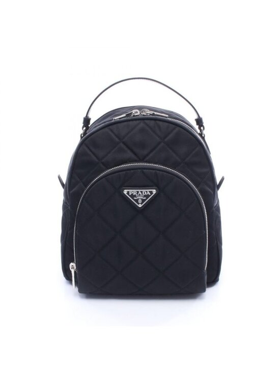 Prada Backpack Tessuto Impuntu Black Nylon Leather Quilted main image 4